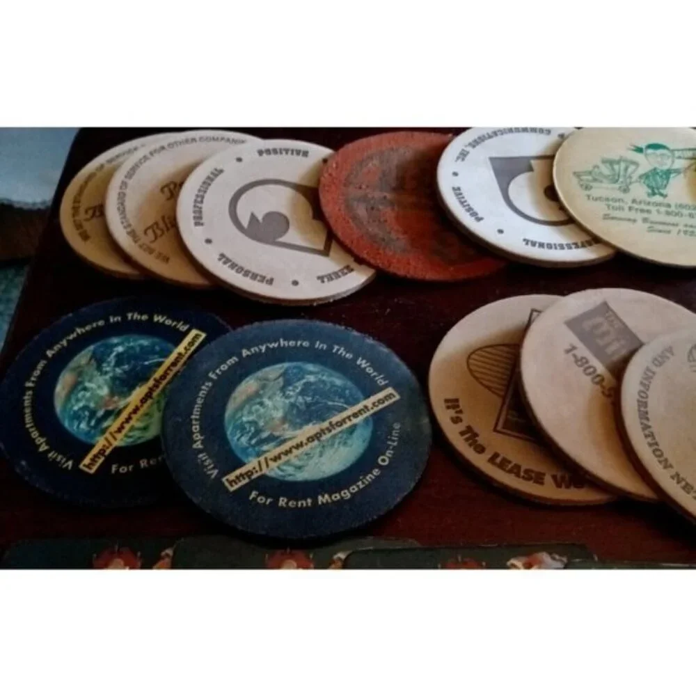 15 Lot of Vintage Beer Coasters Advertising Some Leather